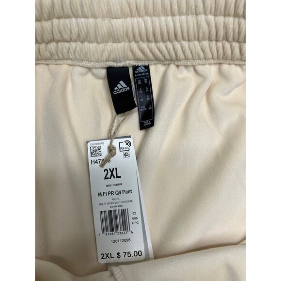 NWT Adidas Future Icons Premium Velour Pants Joggers in Beige/Black. Size 2XL - Picture 8 of 10